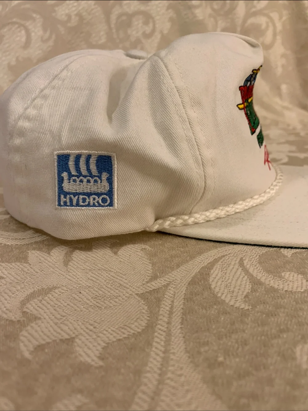 White Rope-Trim Baseball Cap - Picture 2 of 5